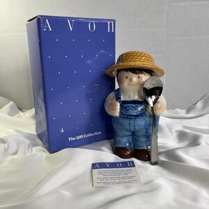 Vinatge Avon Friendly Farmer Coffee‎ Caddy With Stainless Steel Spoon New In Box